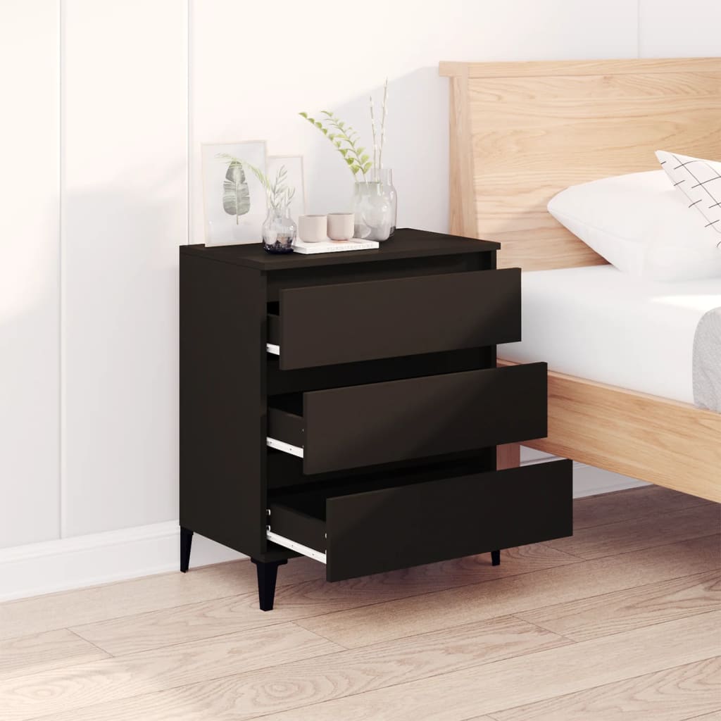vidaXL Servantă, negru, 60x35x70 cm, lemn prelucrat vidaXL Servantă, negru, 60x35x70 cm, lemn prelucrat