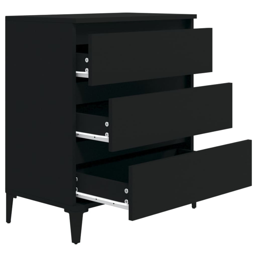 vidaXL Servantă, negru, 60x35x70 cm, lemn prelucrat vidaXL Servantă, negru, 60x35x70 cm, lemn prelucrat