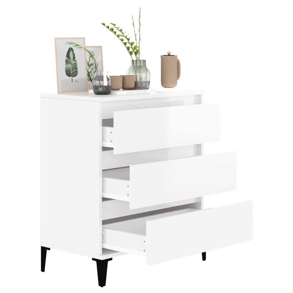 vidaXL Servantă, alb extralucios, 60x35x70 cm, lemn prelucrat vidaXL Servantă, alb extralucios, 60x35x70 cm, lemn prelucrat