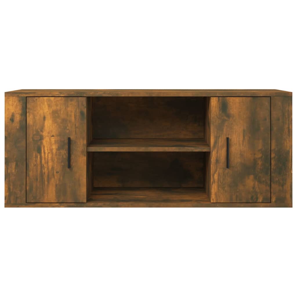 vidaXL Comodă TV, stejar fumuriu, 100x35x40 cm, lemn prelucrat vidaXL Comodă TV, stejar fumuriu, 100x35x40 cm, lemn prelucrat