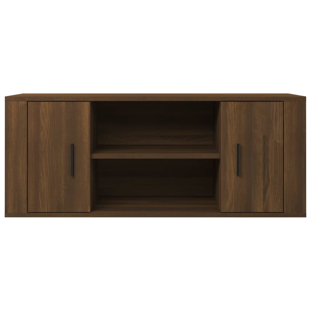 vidaXL Comodă TV, stejar maro, 100x35x40 cm, lemn prelucrat