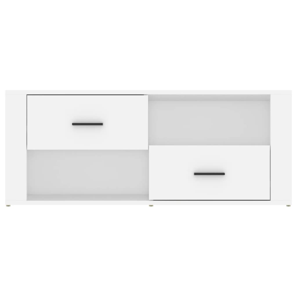 vidaXL Comodă TV, alb, 100x35x40 cm, lemn prelucrat