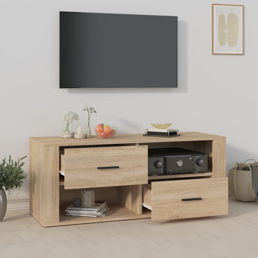 vidaXL Comodă TV, stejar sonoma, 100x35x40 cm, lemn prelucrat vidaXL Comodă TV, stejar sonoma, 100x35x40 cm, lemn prelucrat