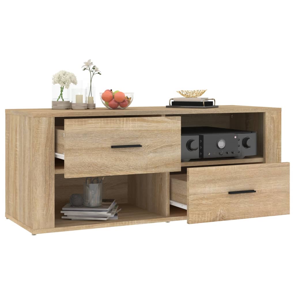 vidaXL Comodă TV, stejar sonoma, 100x35x40 cm, lemn prelucrat vidaXL Comodă TV, stejar sonoma, 100x35x40 cm, lemn prelucrat