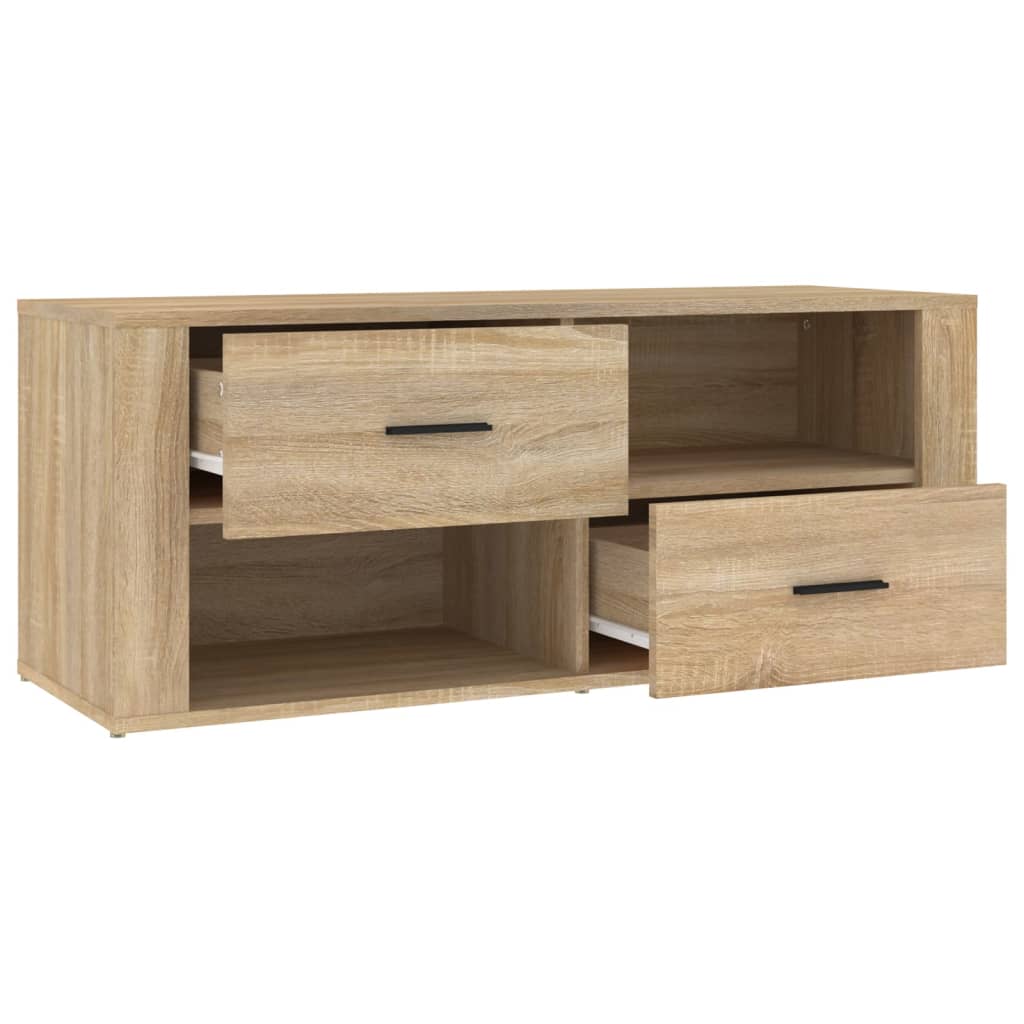 vidaXL Comodă TV, stejar sonoma, 100x35x40 cm, lemn prelucrat vidaXL Comodă TV, stejar sonoma, 100x35x40 cm, lemn prelucrat
