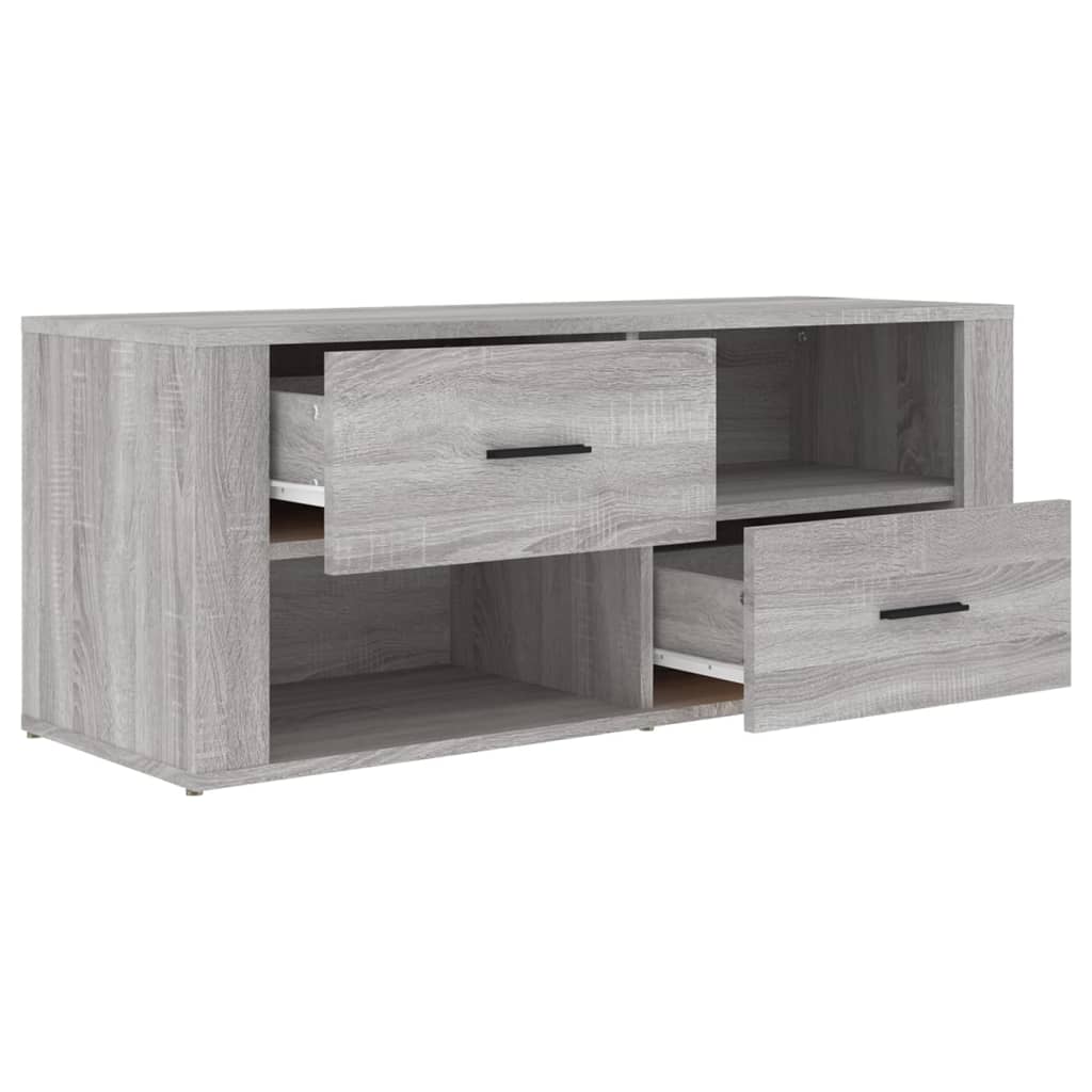 vidaXL Comodă TV, gri sonoma, 100x35x40 cm, lemn prelucrat vidaXL Comodă TV, gri sonoma, 100x35x40 cm, lemn prelucrat
