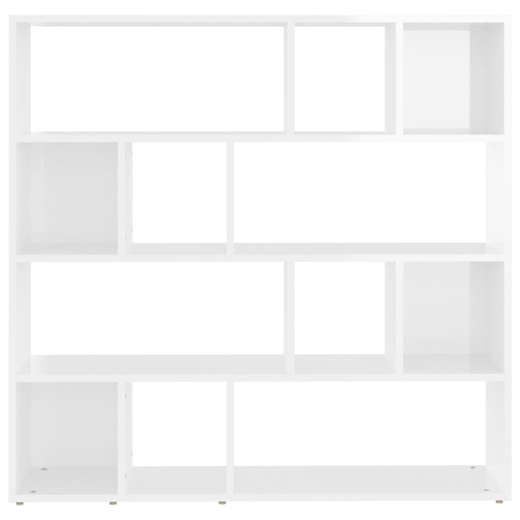 vidaXL Bibliotecă/Separator cameră, alb extralucios, 105x24x102 cm vidaXL Bibliotecă/Separator cameră, alb extralucios, 105x24x102 cm