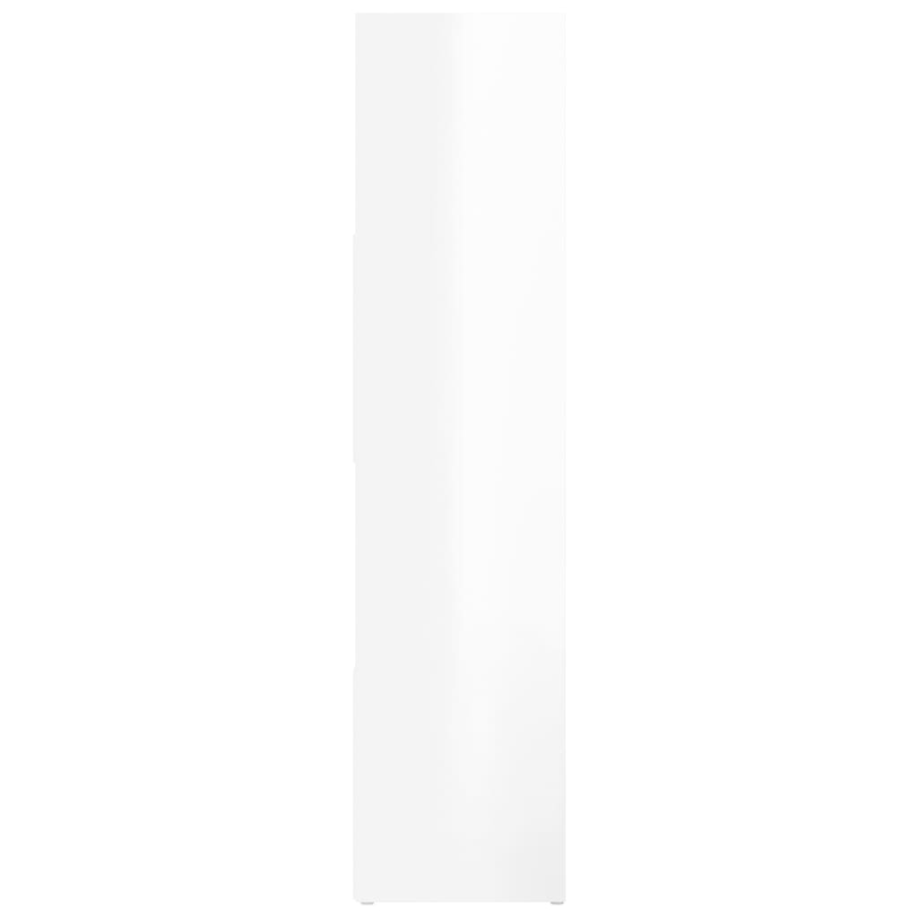 vidaXL Bibliotecă/Separator cameră, alb extralucios, 105x24x102 cm vidaXL Bibliotecă/Separator cameră, alb extralucios, 105x24x102 cm