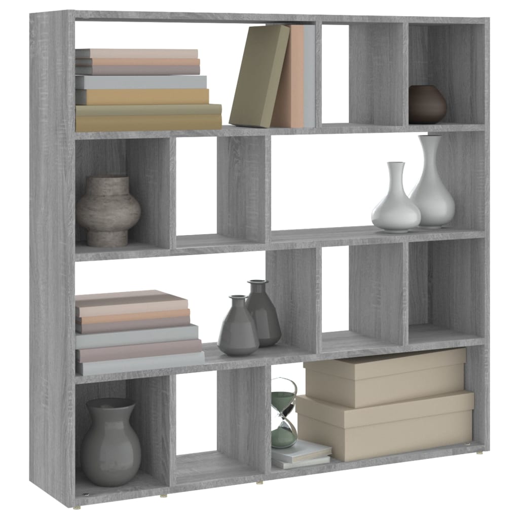 vidaXL Bibliotecă/Separator de cameră, gri sonoma, 105x24x102 cm