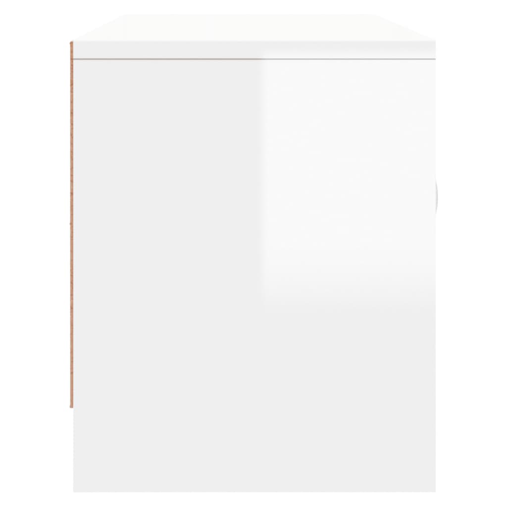 vidaXL Comodă TV, alb extralucios, 102x30x37,5 cm, lemn prelucrat