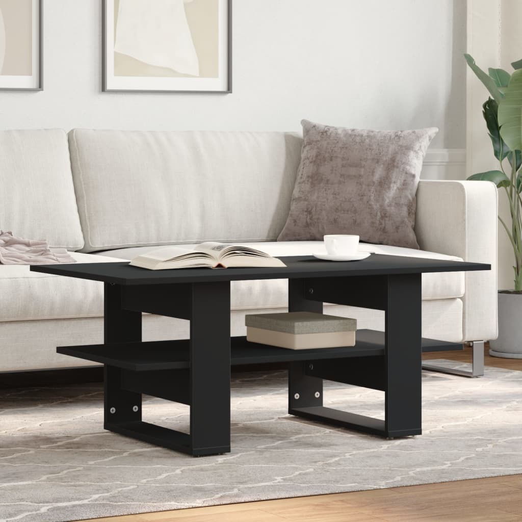 vidaXL Măsuță de cafea, negru, 102x55x42 cm, lemn prelucrat vidaXL Măsuță de cafea, negru, 102x55x42 cm, lemn prelucrat