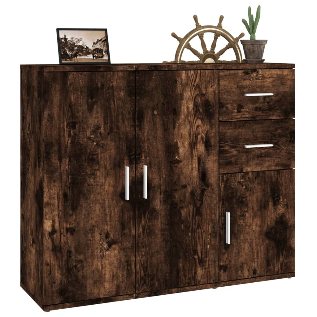 vidaXL Servantă, stejar fumuriu, 91x29,5x75 cm, lemn prelucrat