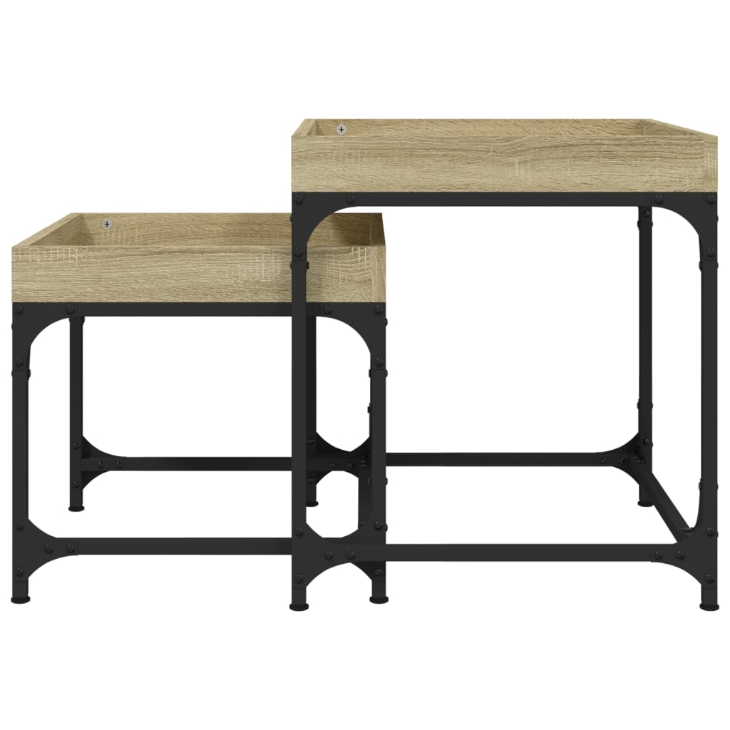 vidaXL Măsuțe laterale, 2 buc., stejar sonoma, lemn compozit