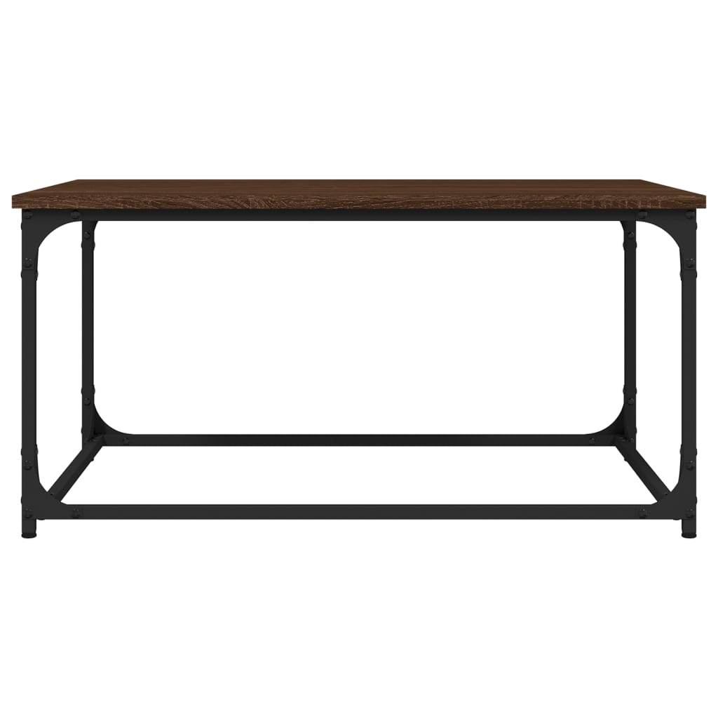 vidaXL Măsuță cafea, stejar maro, 80x50x40 cm lemn prelucrat și fier vidaXL Măsuță cafea, stejar maro, 80x50x40 cm lemn prelucrat și fier