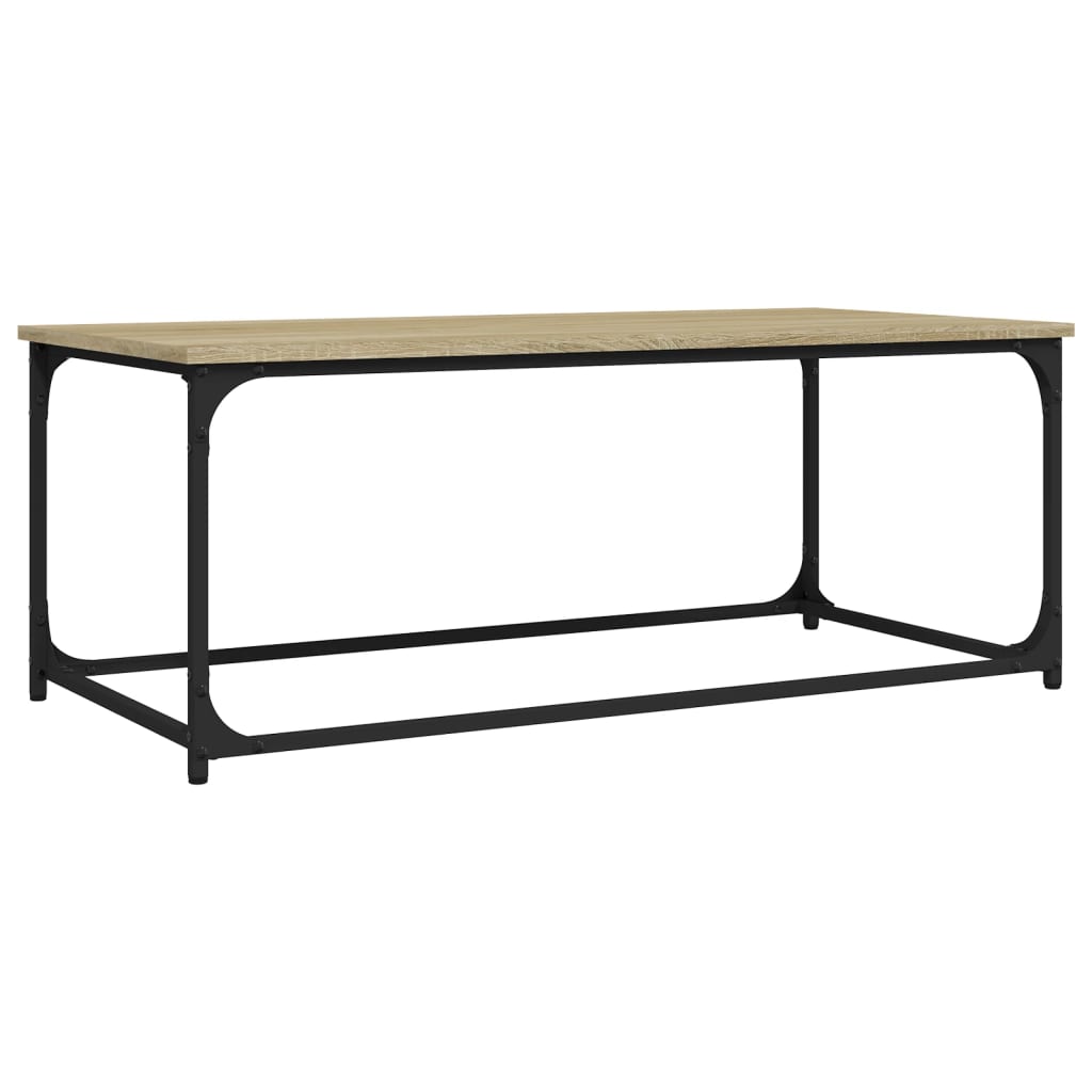 vidaXL Măsuță cafea, stejar sonoma 102x50x40 cm lemn prelucrat și fier vidaXL Măsuță cafea, stejar sonoma 102x50x40 cm lemn prelucrat și fier