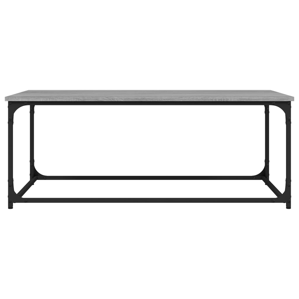 vidaXL Măsuță cafea, gri sonoma, 102x50x40 cm lemn prelucrat și fier vidaXL Măsuță cafea, gri sonoma, 102x50x40 cm lemn prelucrat și fier