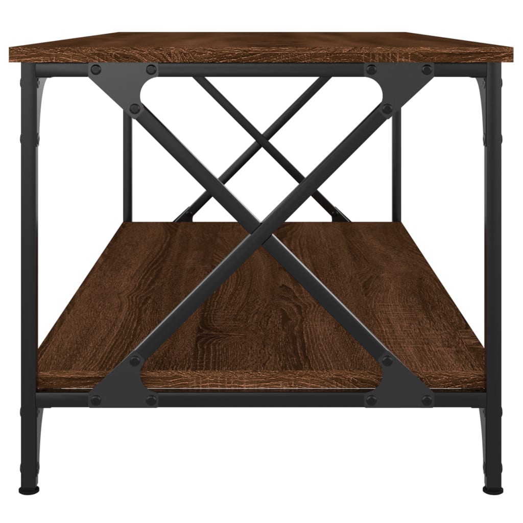 vidaXL Măsuță cafea stejar maro 100x50x45 cm lemn prelucrat și fier vidaXL Măsuță cafea stejar maro 100x50x45 cm lemn prelucrat și fier