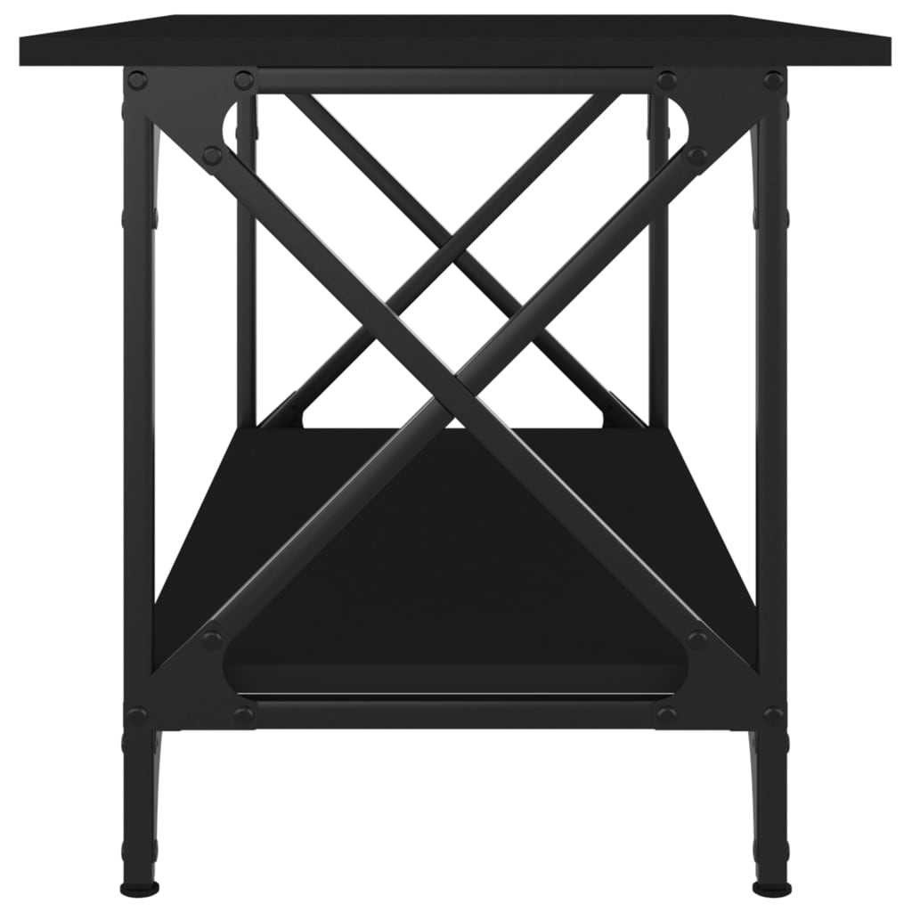 vidaXL Măsuță de cafea, negru, 80x45x45 cm, lemn prelucrat și fier vidaXL Măsuță de cafea, negru, 80x45x45 cm, lemn prelucrat și fier