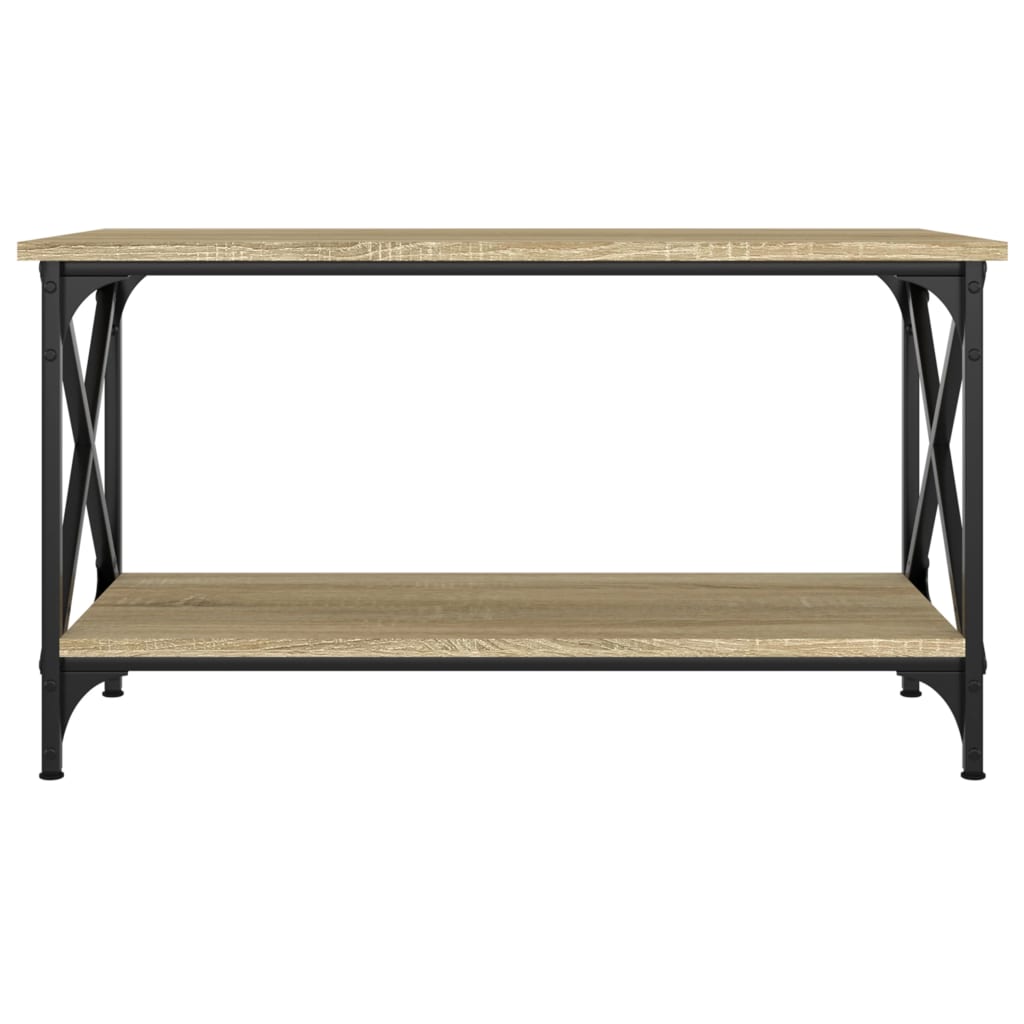vidaXL Măsuță cafea, stejar sonoma, 80x45x45 cm lemn prelucrat și fier vidaXL Măsuță cafea, stejar sonoma, 80x45x45 cm lemn prelucrat și fier