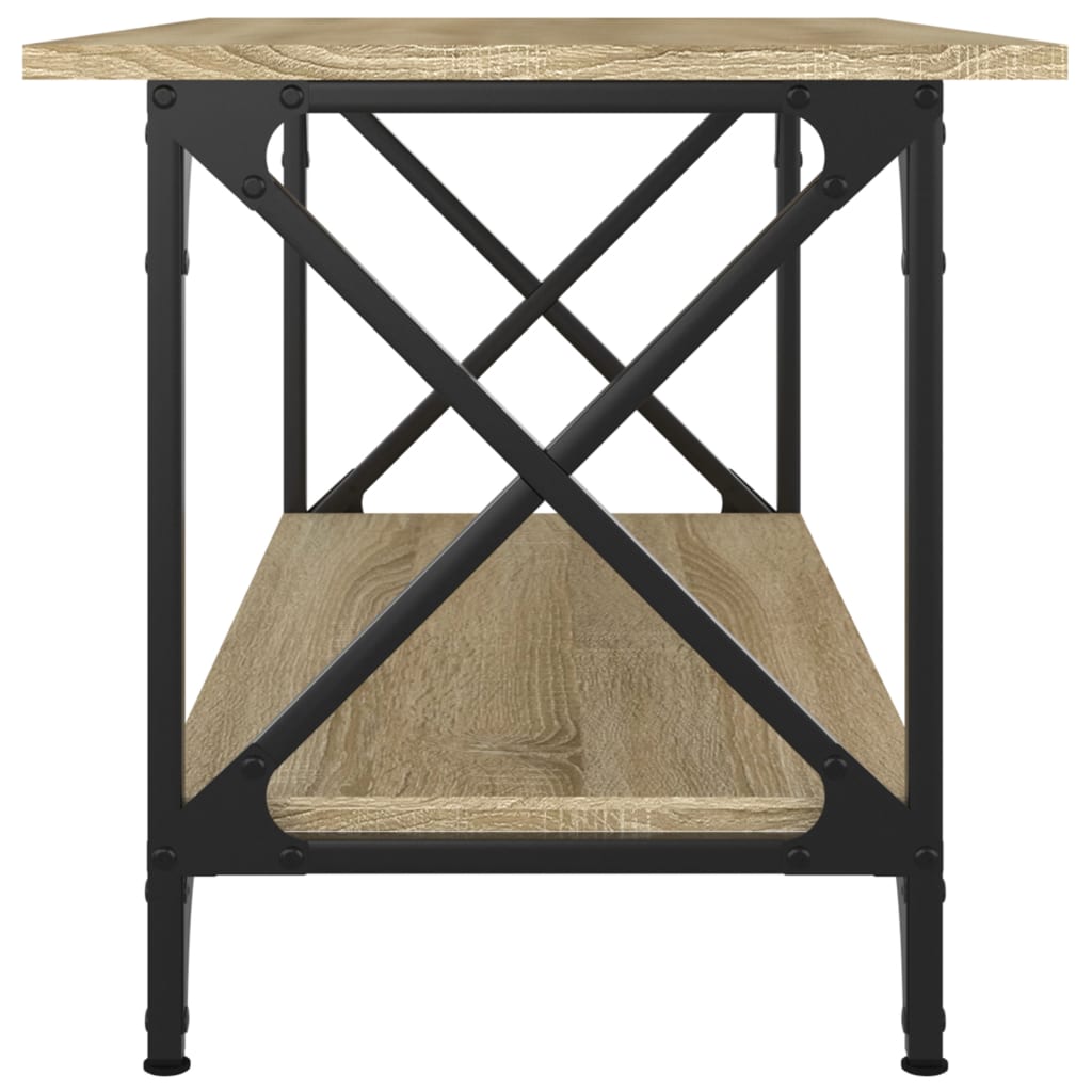 vidaXL Măsuță cafea, stejar sonoma, 80x45x45 cm lemn prelucrat și fier vidaXL Măsuță cafea, stejar sonoma, 80x45x45 cm lemn prelucrat și fier