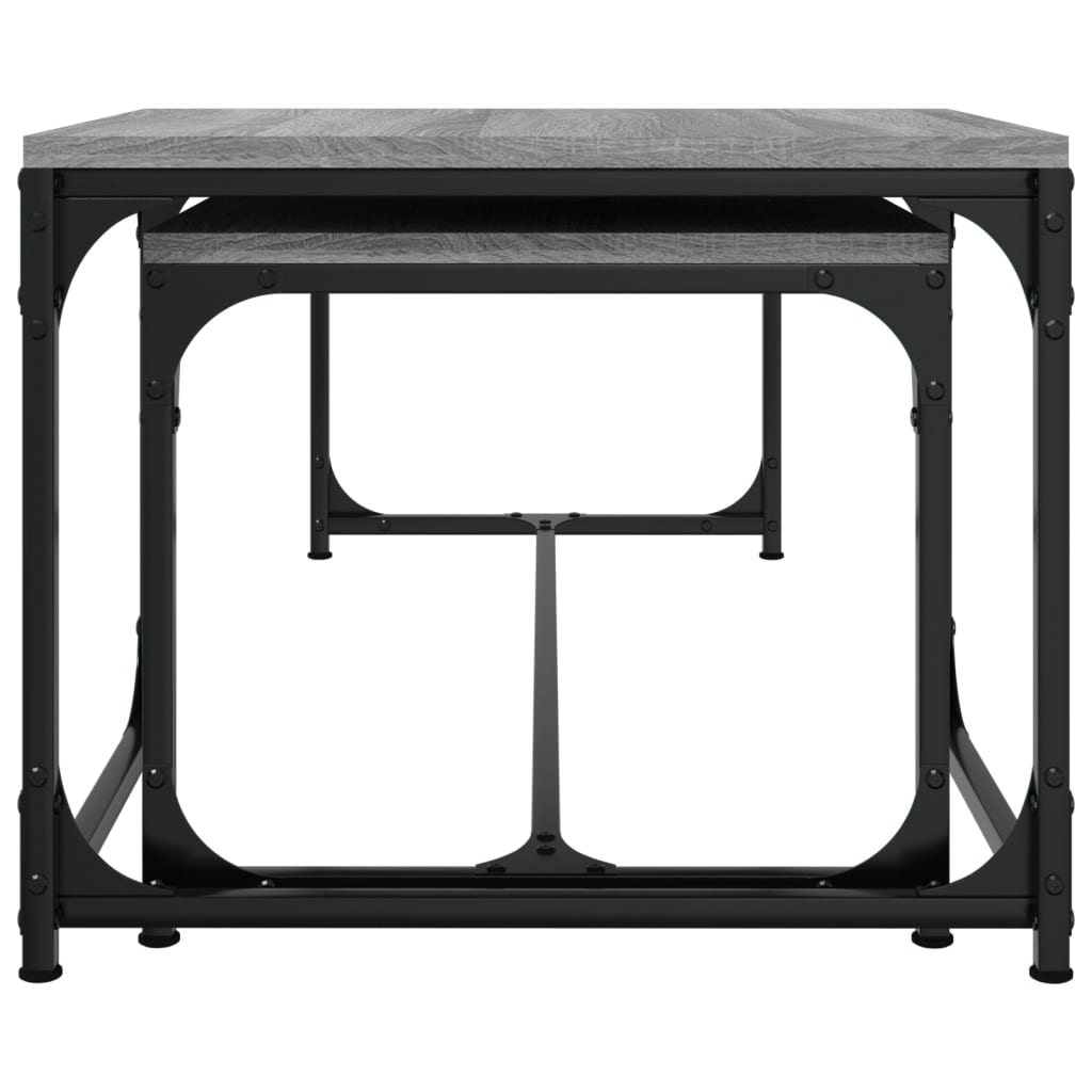 vidaXL Măsuțe de cafea, 2 buc., gri sonoma, lemn compozit