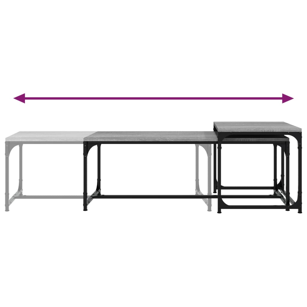 vidaXL Măsuțe de cafea, 2 buc., gri sonoma, lemn compozit