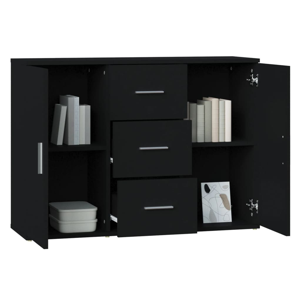 vidaXL Servantă, negru, 91x29,5x65 cm, lemn prelucrat vidaXL Servantă, negru, 91x29,5x65 cm, lemn prelucrat