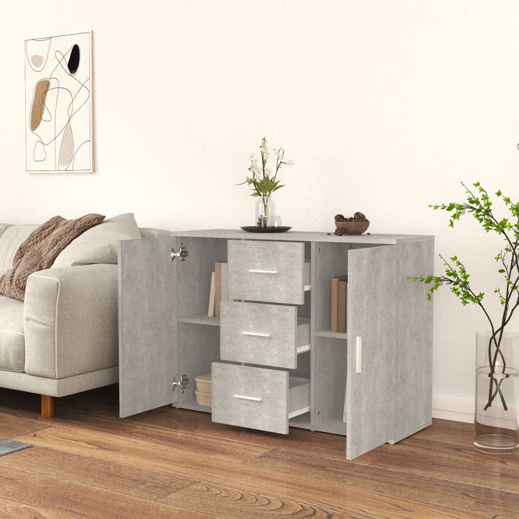 vidaXL Servantă, gri beton, 91x29,5x65 cm, lemn prelucrat vidaXL Servantă, gri beton, 91x29,5x65 cm, lemn prelucrat