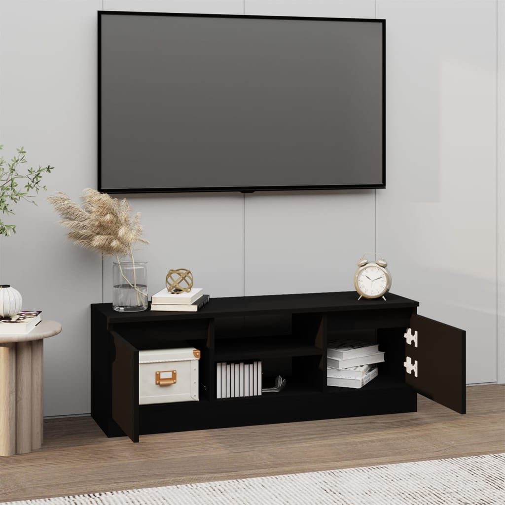 vidaXL Comodă TV cu ușă, negru, 102x30x36 cm vidaXL Comodă TV cu ușă, negru, 102x30x36 cm