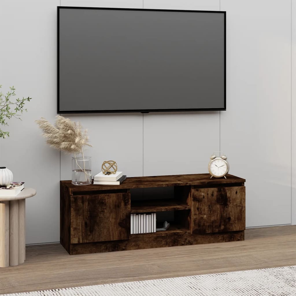 vidaXL Comodă TV cu ușă, stejar fumuriu, 102x30x36 cm vidaXL Comodă TV cu ușă, stejar fumuriu, 102x30x36 cm