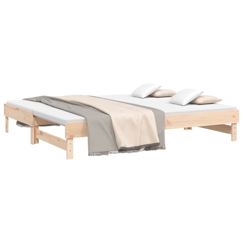 vidaXL Pat de zi extensibil, 2x(90x200) cm, lemn masiv de pin