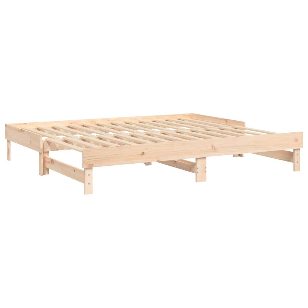vidaXL Pat de zi extensibil, 2x(80x200) cm, lemn masiv de pin