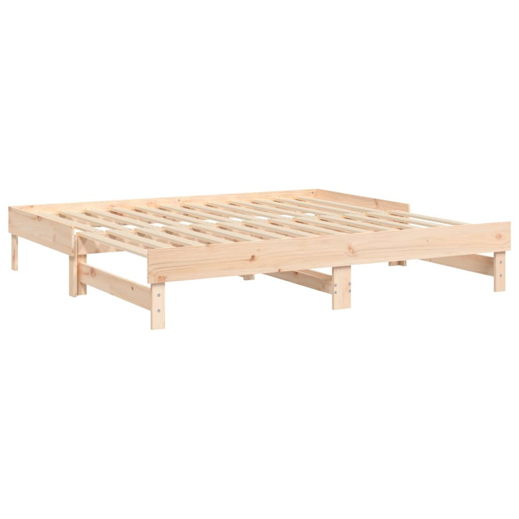 vidaXL Pat de zi extensibil, 2x(75x190) cm, lemn masiv de pin