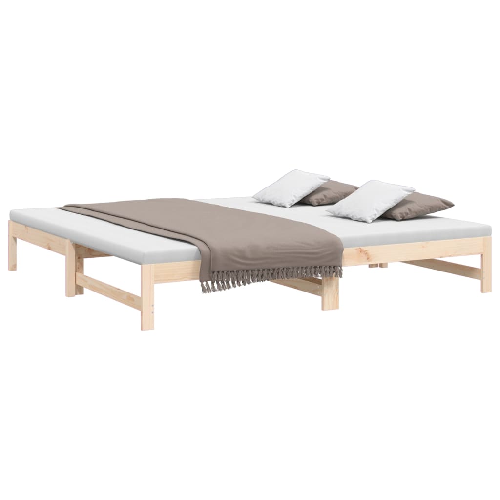 vidaXL Pat de zi extensibil, 2x(100x200) cm, lemn masiv de pin