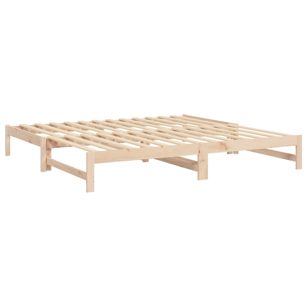 vidaXL Pat de zi extensibil, 2x(100x200) cm, lemn masiv de pin