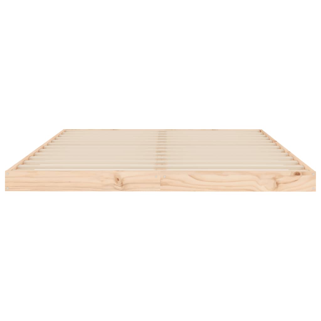 vidaXL Cadru de pat dublu, 135x190 cm, lemn masiv de pin