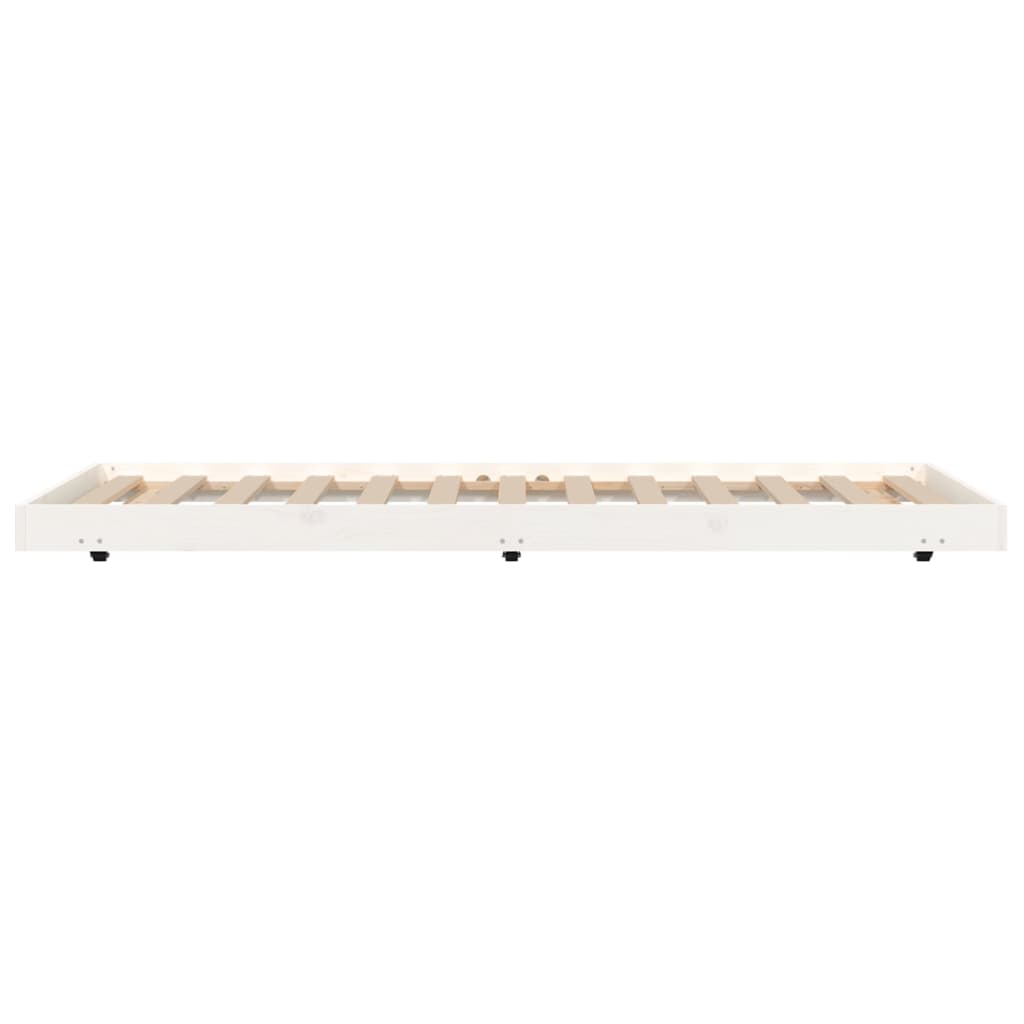 vidaXL Cadru de pat fără saltea, alb, 75x190 cm, lemn masiv de pin