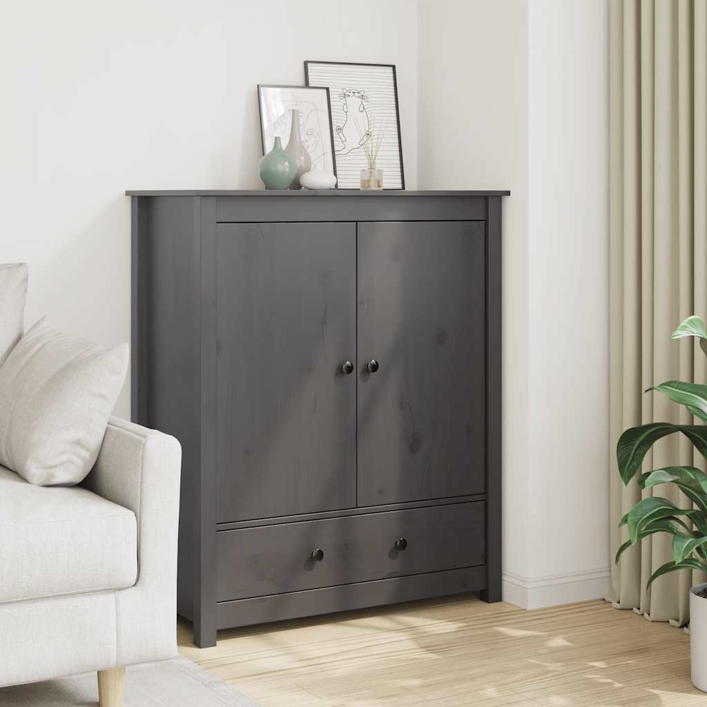 vidaXL Dulap, gri, 83x41,5x100 cm, lemn masiv de pin