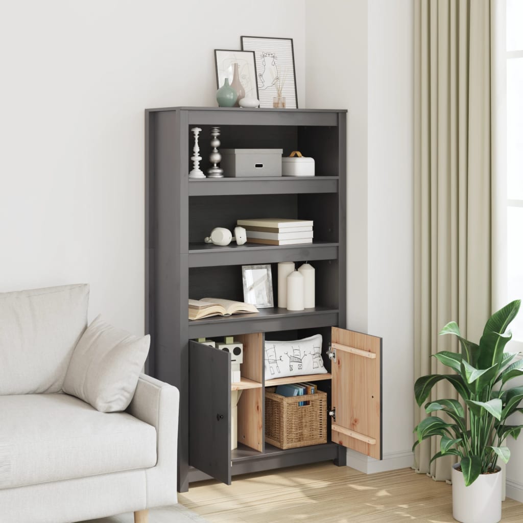 vidaXL Dulap înalt, gri, 80x35x154 cm, lemn masiv de pin