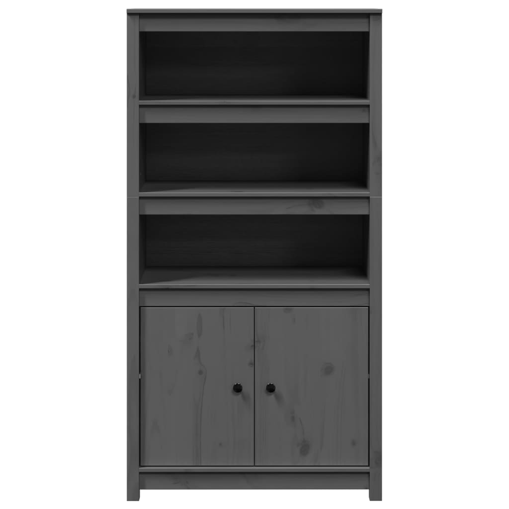 vidaXL Dulap înalt, gri, 80x35x154 cm, lemn masiv de pin