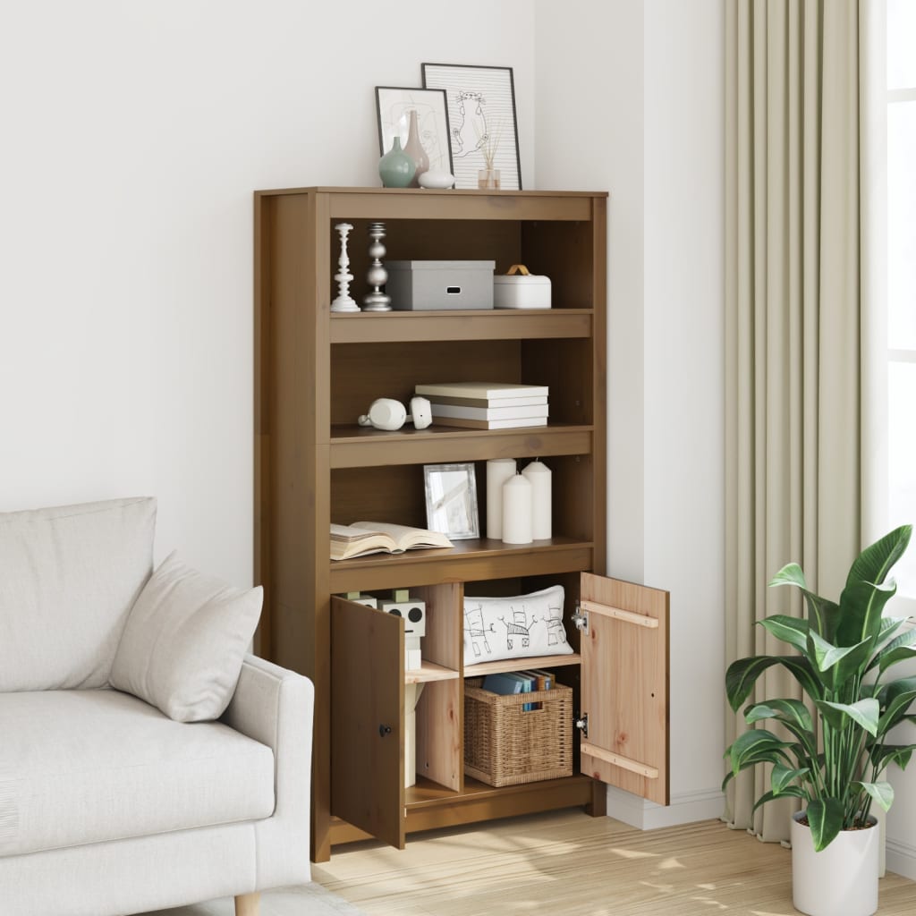 vidaXL Dulap înalt, maro miere, 80x35x154 cm, lemn masiv de pin