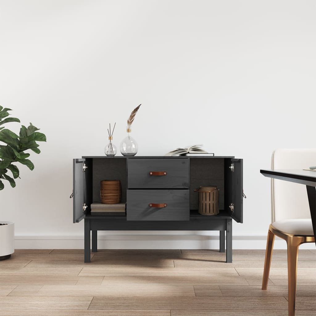 vidaXL Servantă, gri, 110x40x78 cm, lemn masiv de pin