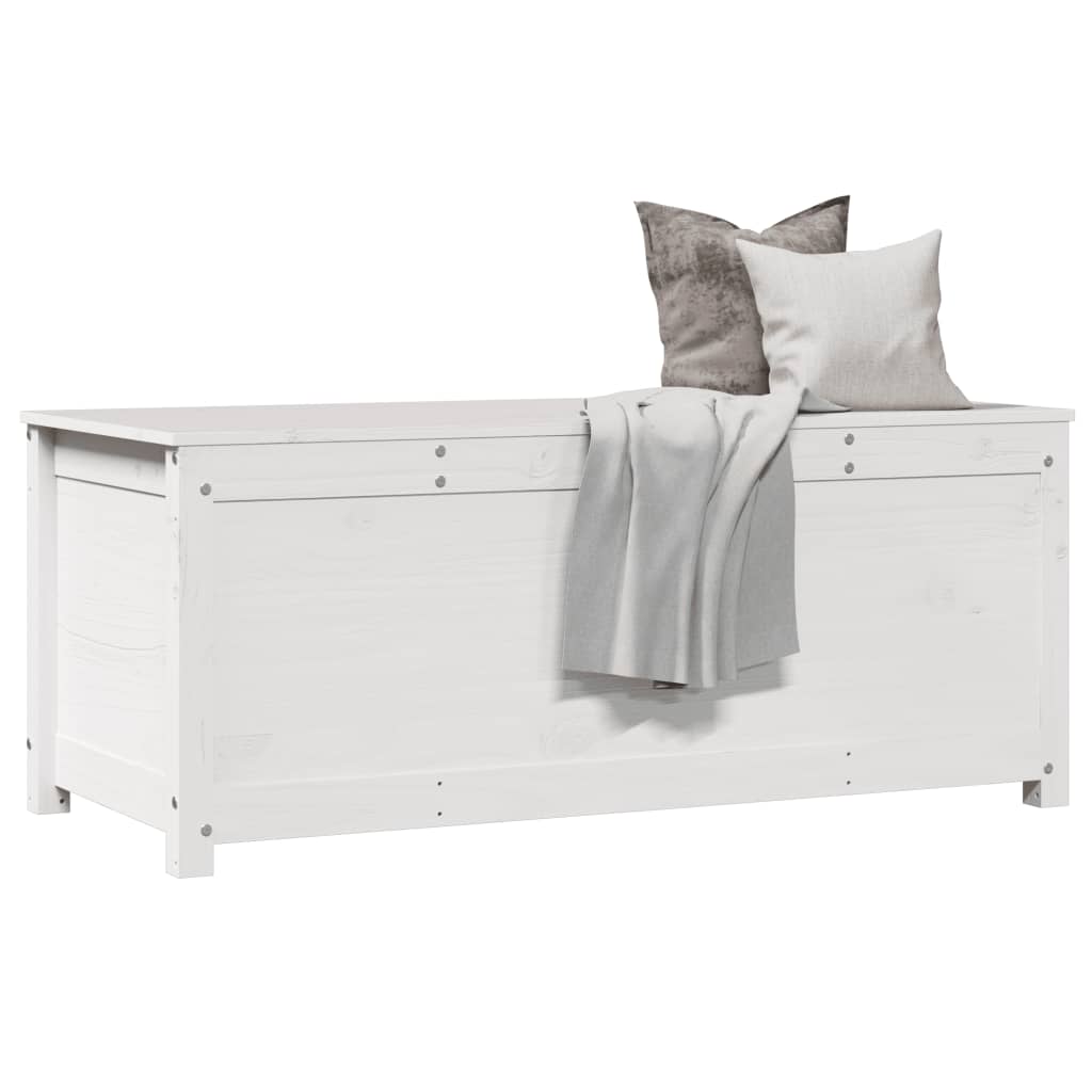 vidaXL Cutie de depozitare, alb, 110x50x45,5 cm, lemn masiv de pin vidaXL Cutie de depozitare, alb, 110x50x45,5 cm, lemn masiv de pin