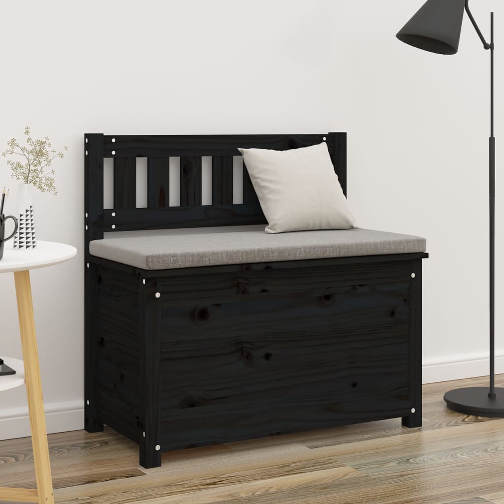 vidaXL Bancă, negru, 80x41x77 cm, lemn masiv de pin vidaXL Bancă, negru, 80x41x77 cm, lemn masiv de pin