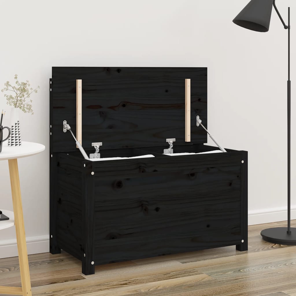 vidaXL Bancă, negru, 80x41x77 cm, lemn masiv de pin vidaXL Bancă, negru, 80x41x77 cm, lemn masiv de pin