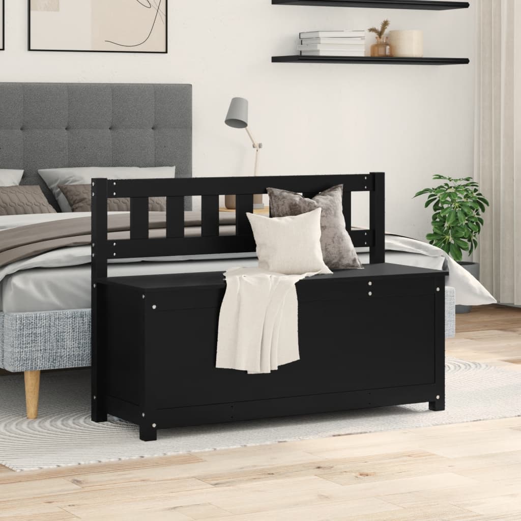vidaXL Bancă, negru, 110x41x76,5 cm, lemn masiv de pin vidaXL Bancă, negru, 110x41x76,5 cm, lemn masiv de pin