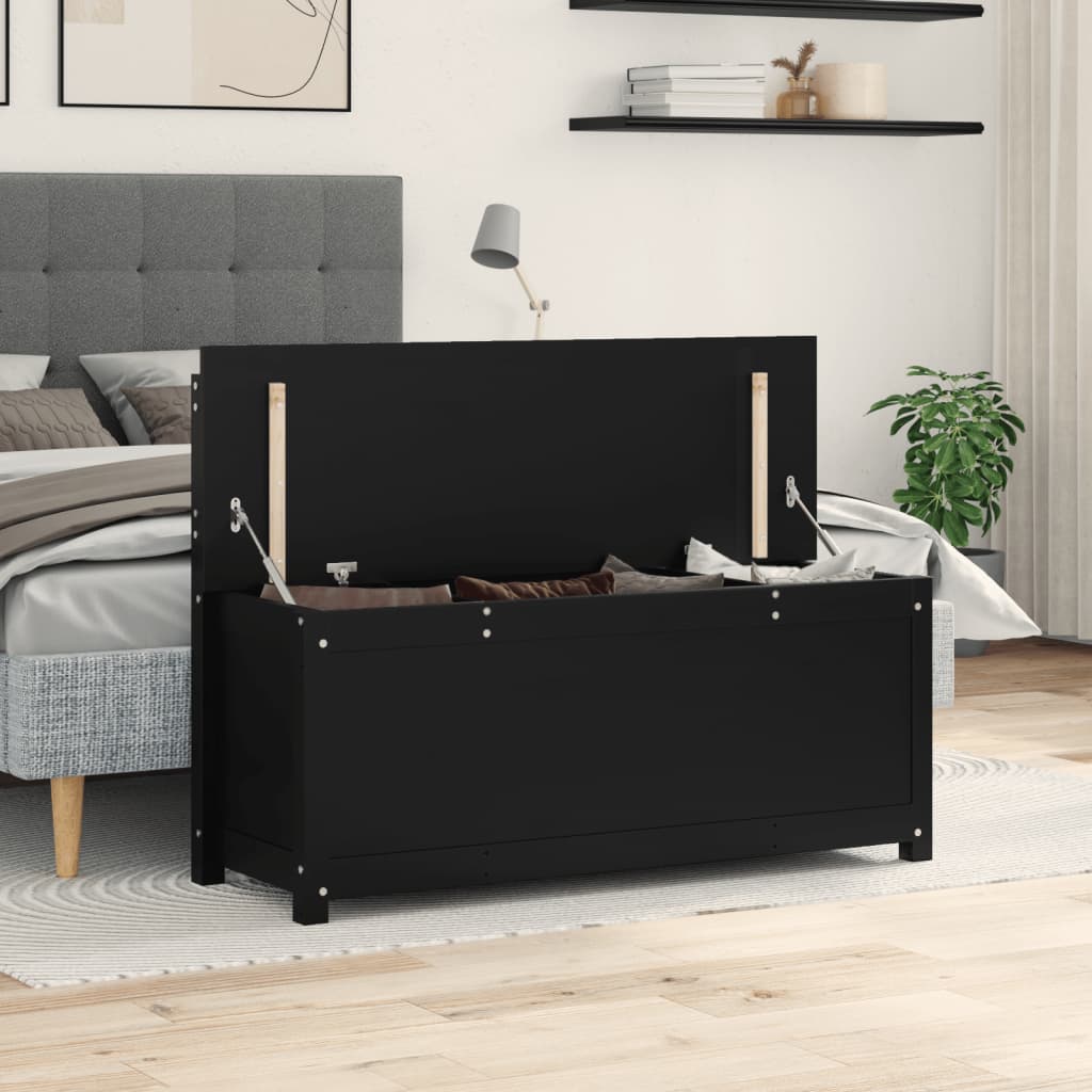 vidaXL Bancă, negru, 110x41x76,5 cm, lemn masiv de pin vidaXL Bancă, negru, 110x41x76,5 cm, lemn masiv de pin
