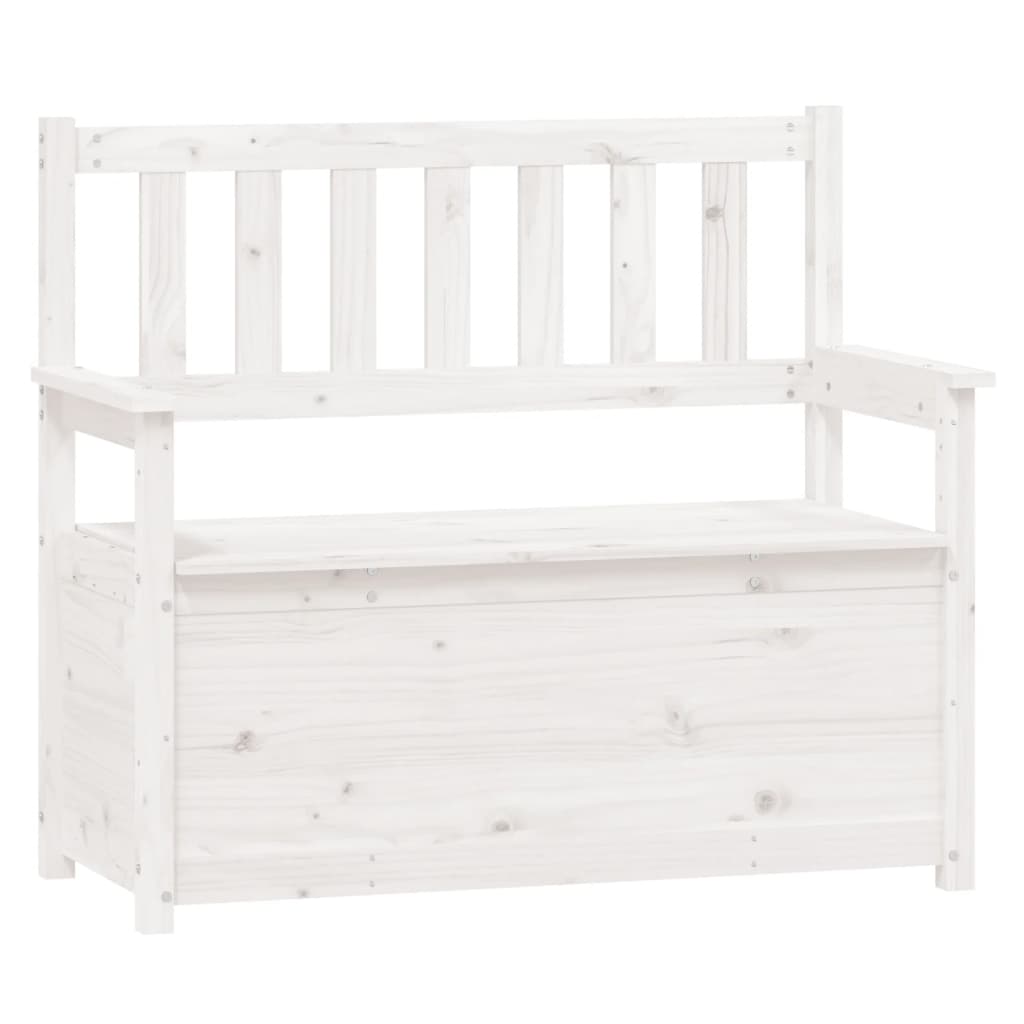 vidaXL Bancă, alb, 112,5x51,5x96,5 cm, lemn masiv de pin vidaXL Bancă, alb, 112,5x51,5x96,5 cm, lemn masiv de pin