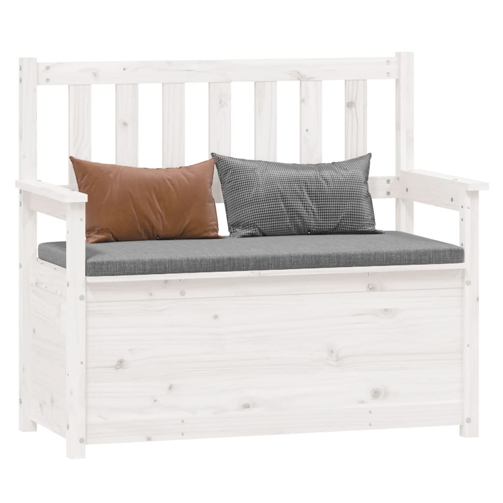 vidaXL Bancă, alb, 112,5x51,5x96,5 cm, lemn masiv de pin vidaXL Bancă, alb, 112,5x51,5x96,5 cm, lemn masiv de pin