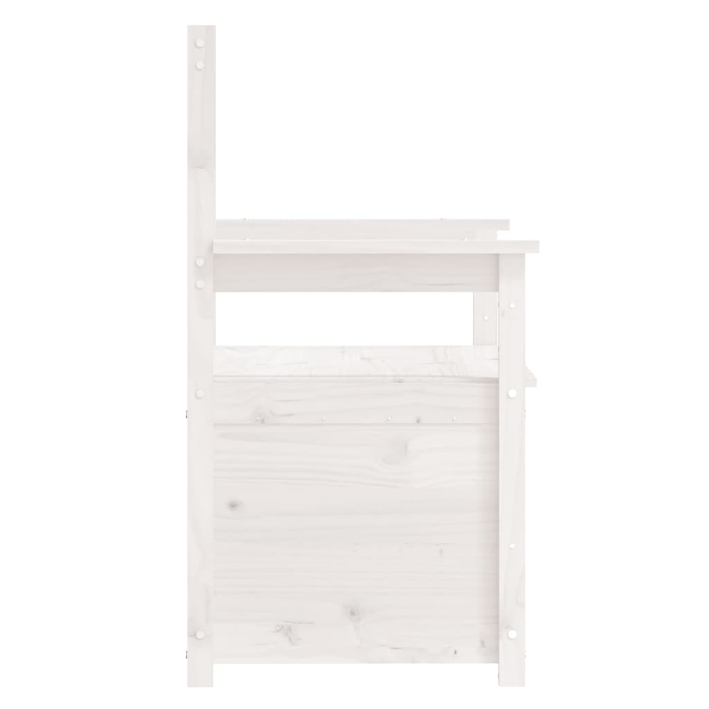vidaXL Bancă, alb, 112,5x51,5x96,5 cm, lemn masiv de pin vidaXL Bancă, alb, 112,5x51,5x96,5 cm, lemn masiv de pin